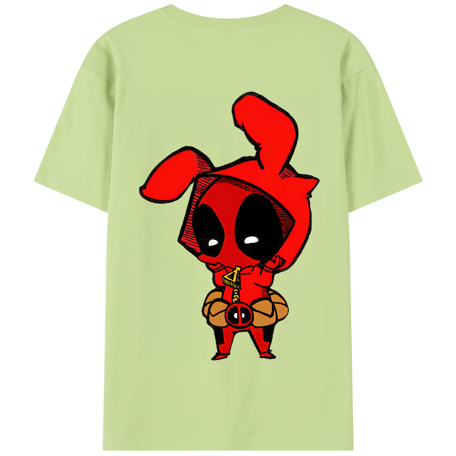 （画像用） Deadpool デッドプール 綿100％半袖Tシャツ（背面プリント）